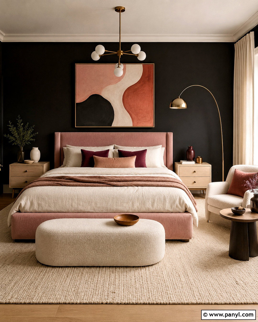 Black Wall With Pink Decor - 20 black wall aesthetic ideas
