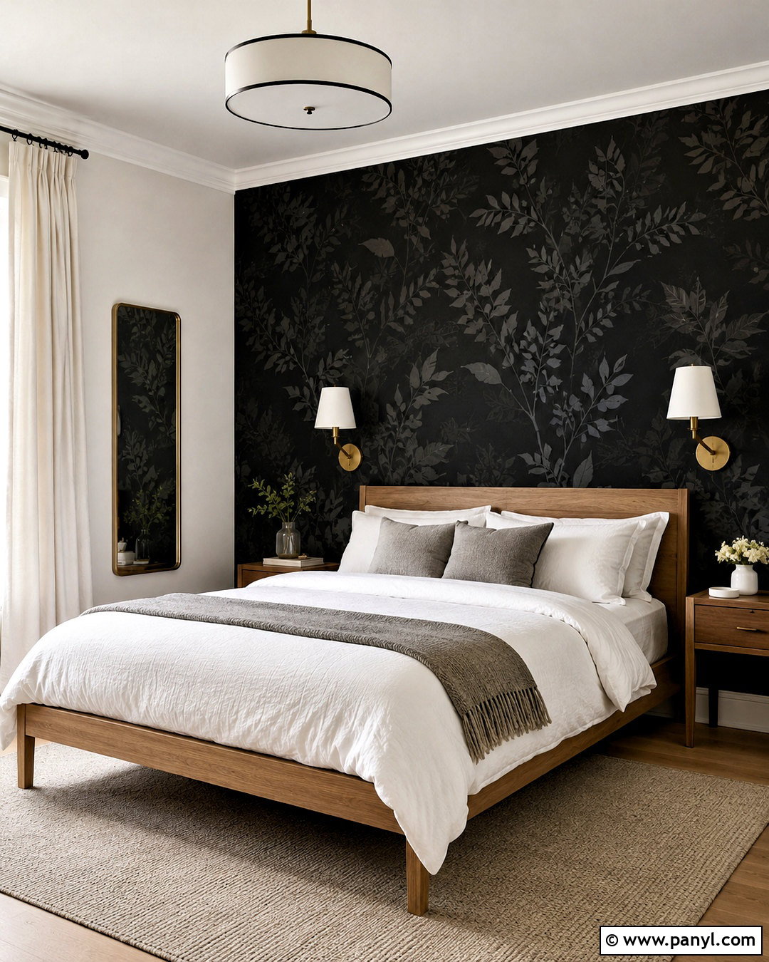 Black Wallpaper Accent Wall - 20 black wall decor ideas