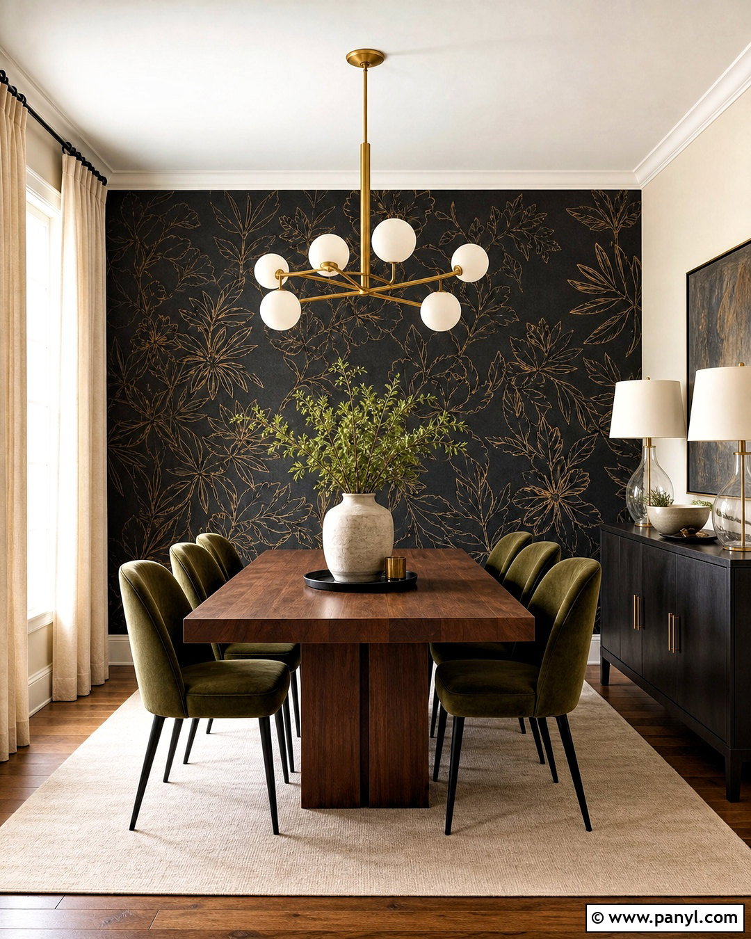 Black Wallpaper Accent Wall Dining Room - 20 black accent wall dining room ideas