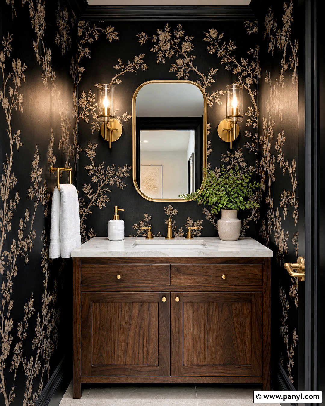 Black Wallpaper Powder Room - 20 black wall room ideas