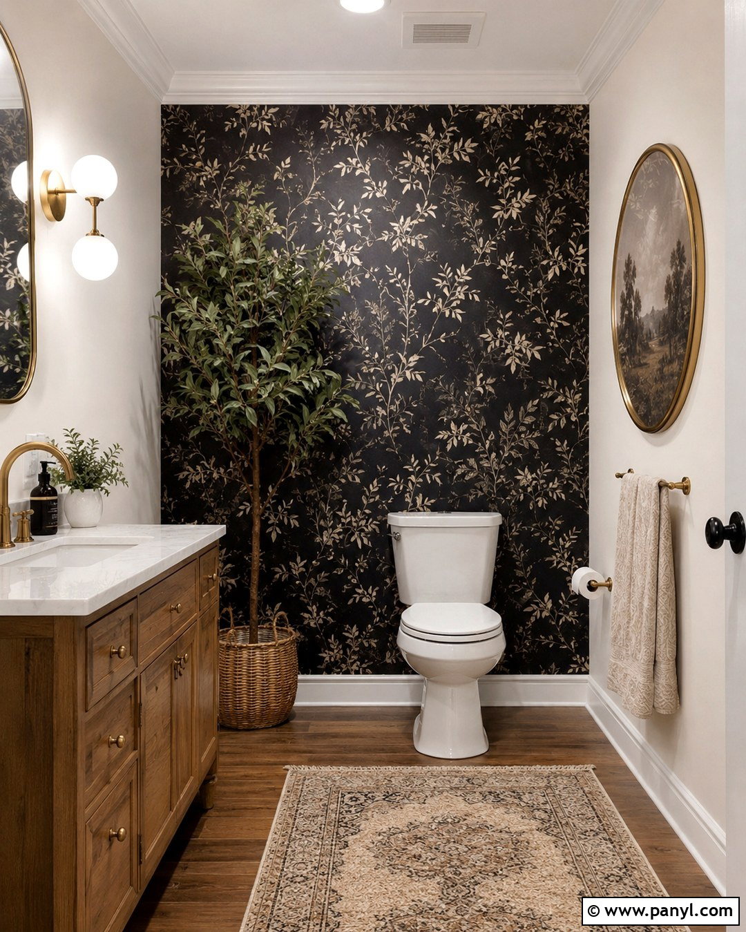 20 Black Accent Wall Behind Toilet Ideas: Chic Bathroom Style