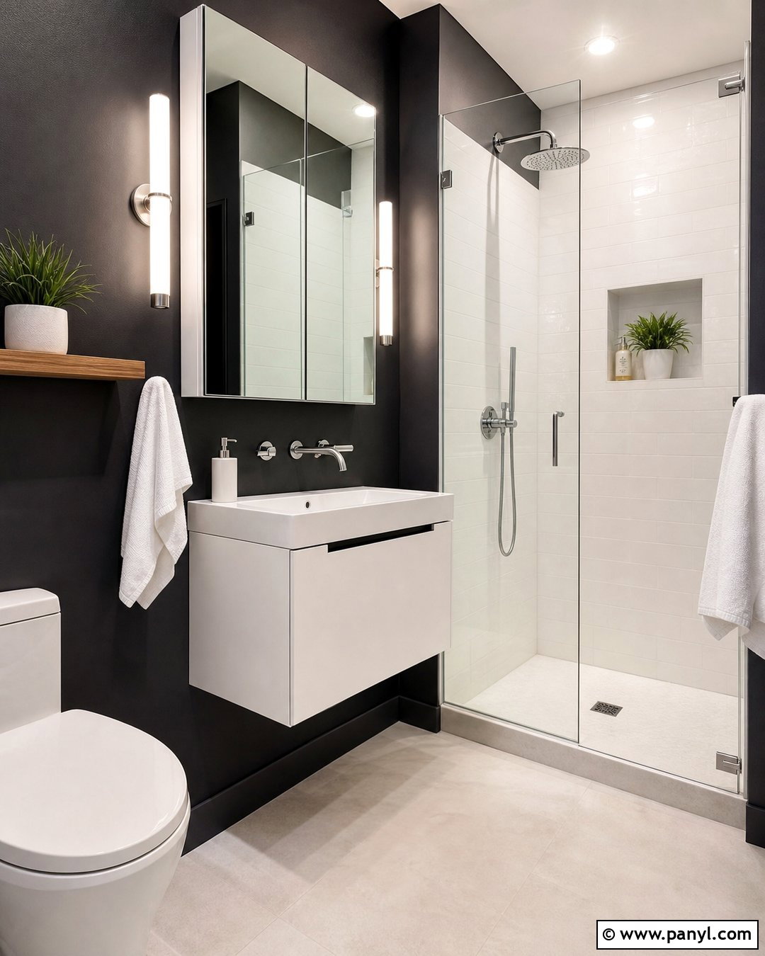 Black Walls In A Small Bathroom - 30 black walls bathroom ideas