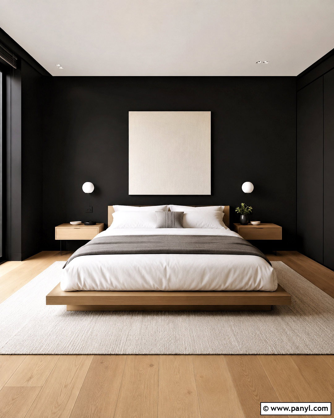 Black Walls Minimalist Bedroom - 20 black walls bedroom ideas