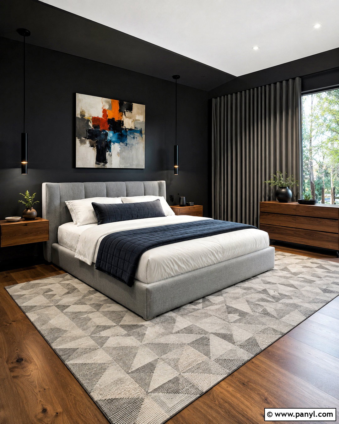 Black Walls Modern Bedroom - 20 black walls bedroom ideas