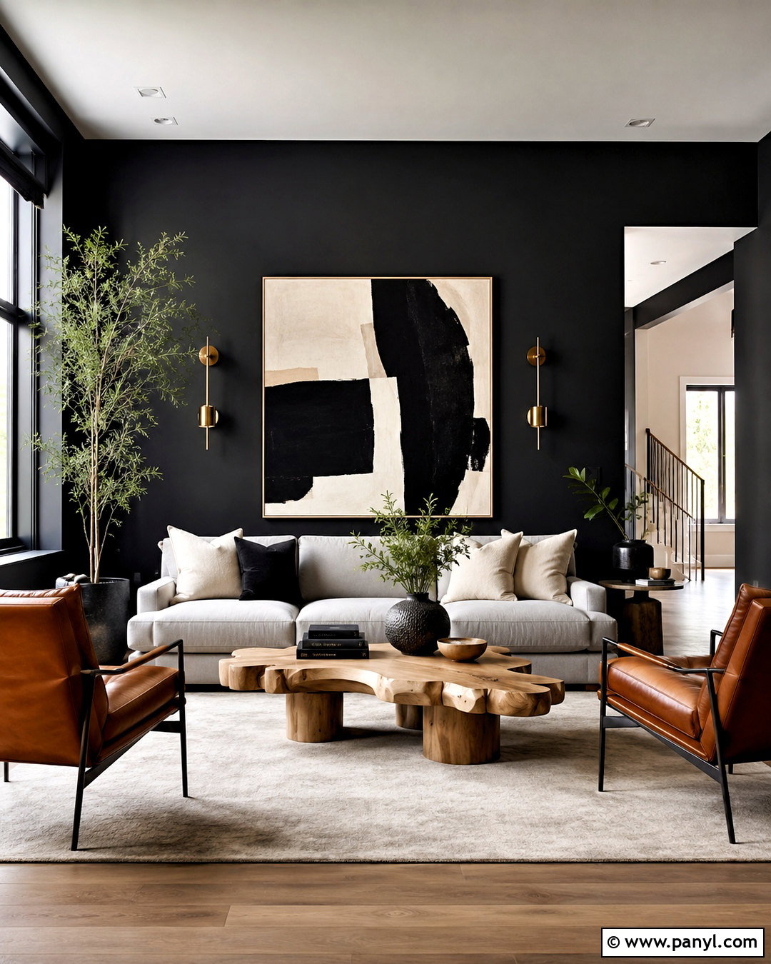 Black Walls With A Gray Sofa - 20 What Colour Walls With Grey Sofa Ideas