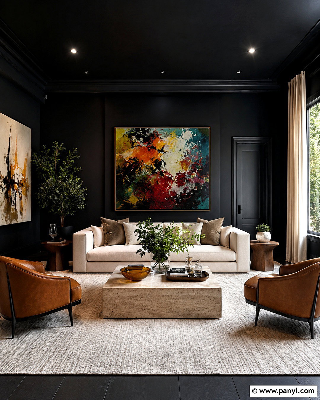 Black Walls With Black Ceiling - 20 black walls living room ideas