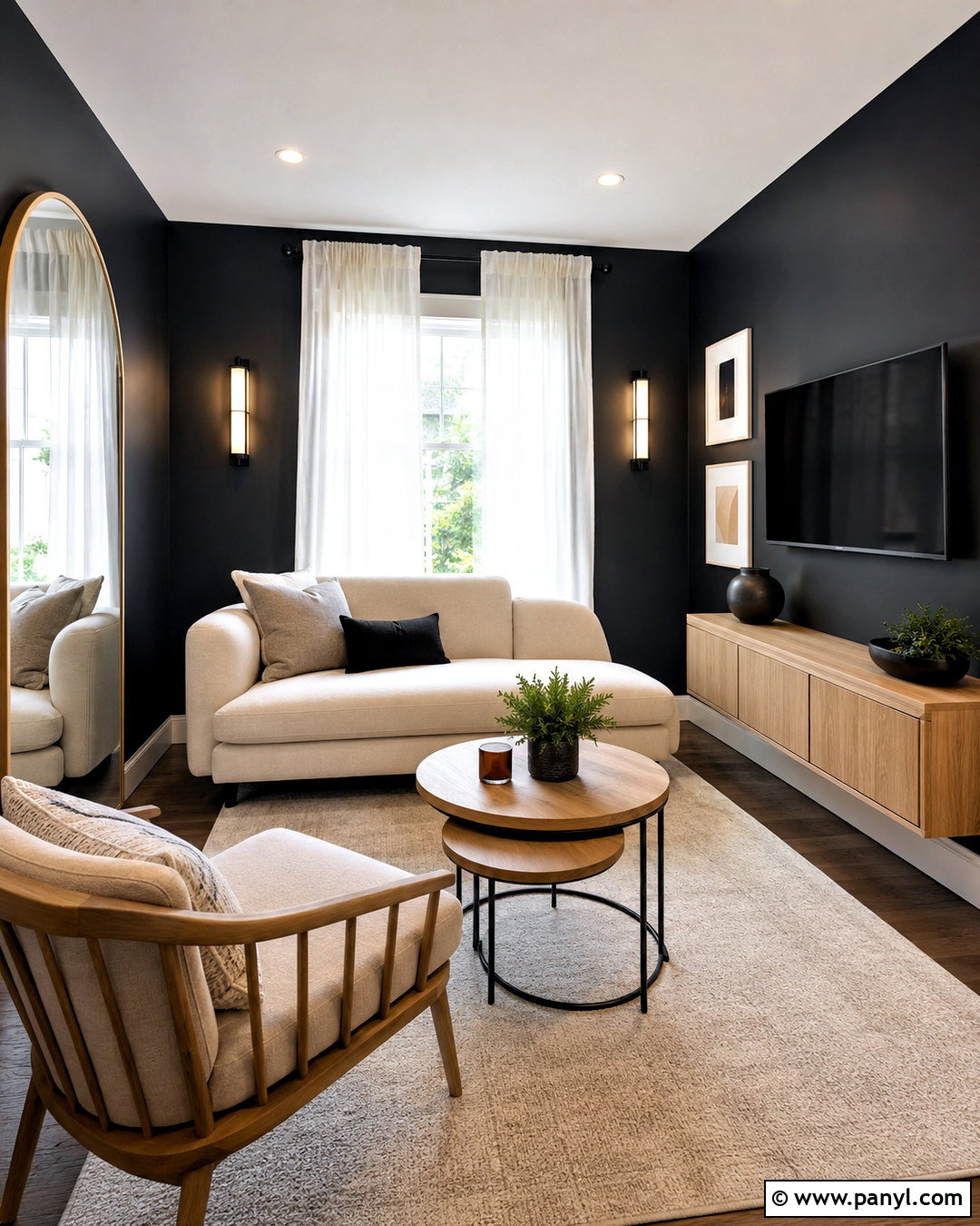 Black Walls With Small Living Room Layout - 20 black walls living room ideas
