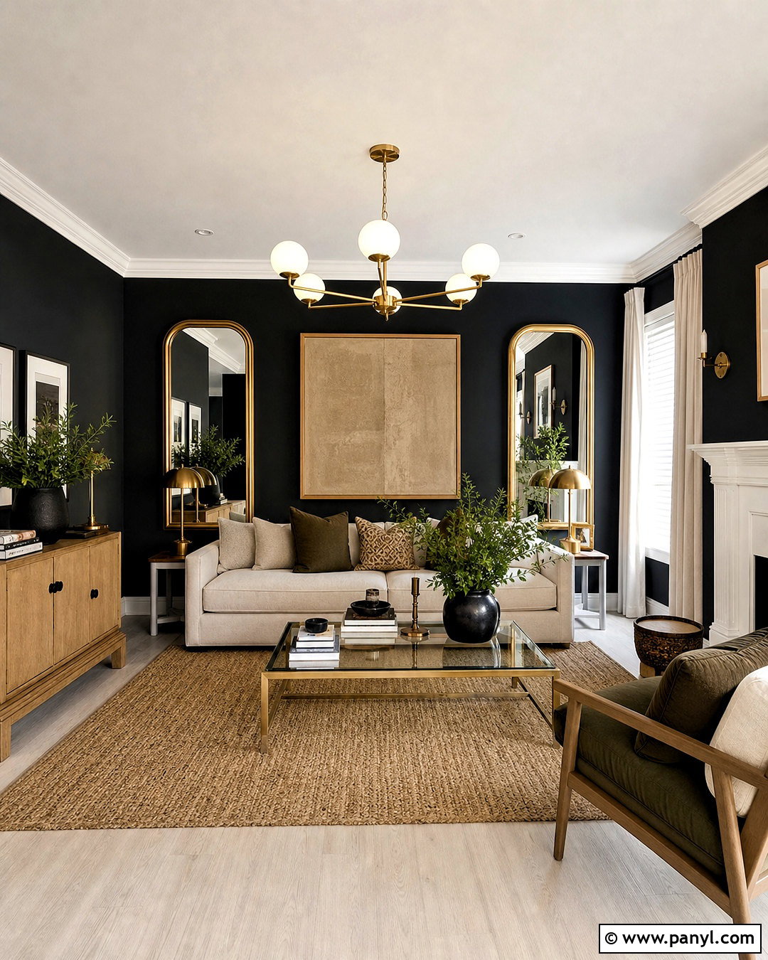 Black Walls With Warm White Ceiling - 20 wall and ceiling color combinations