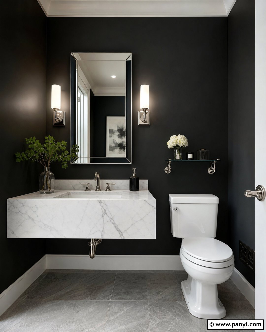 20 Black Walls Half Bath Ideas for a Dramatic, Luxe Makeover