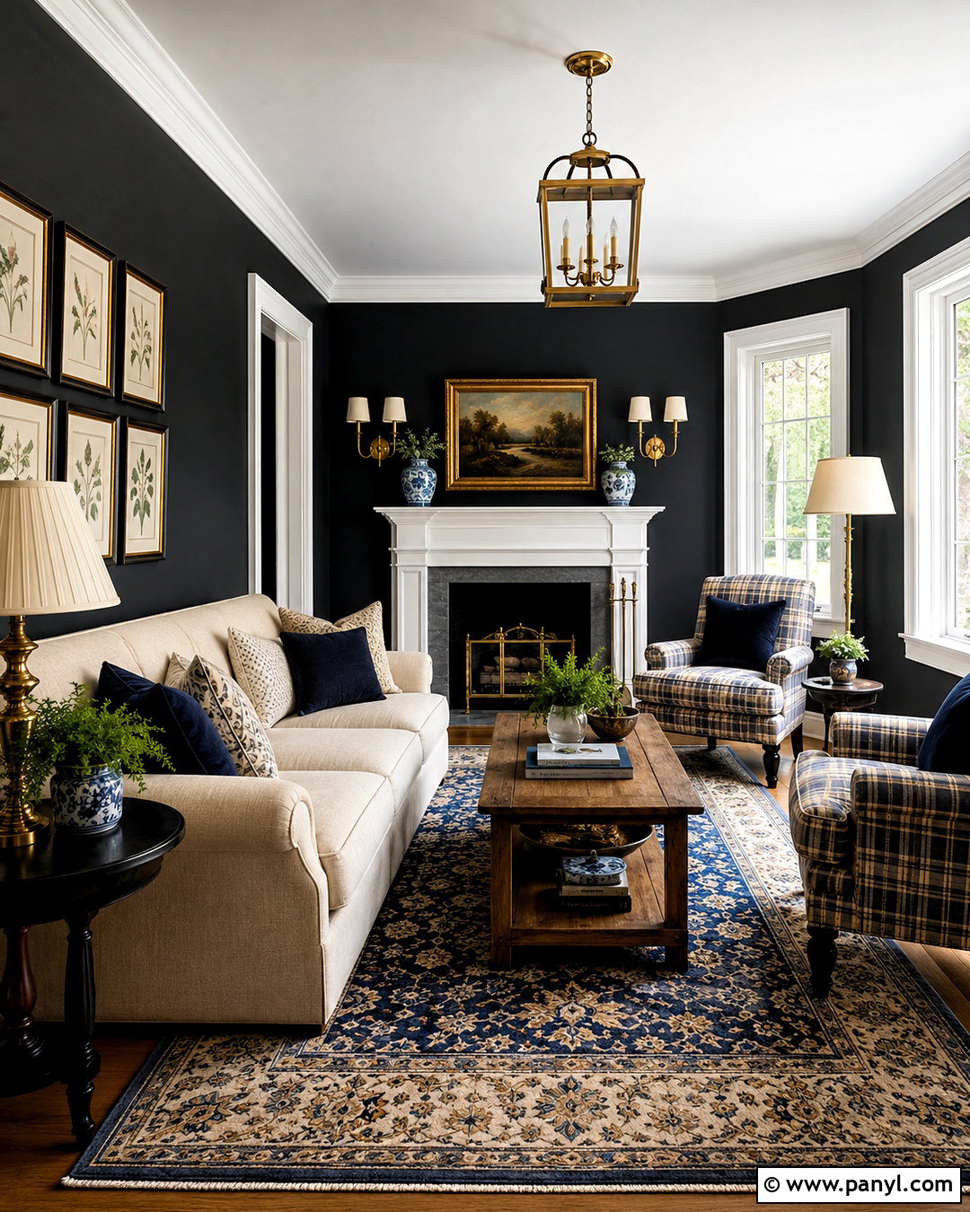 Black Walls With White Trim - 40 Black Painted Walls