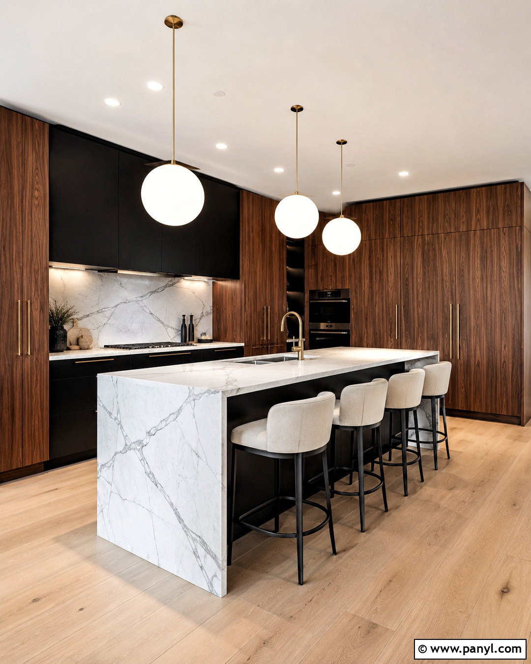 Black Walnut Kitchen With Marble Counters - 20 black wood kitchen ideas