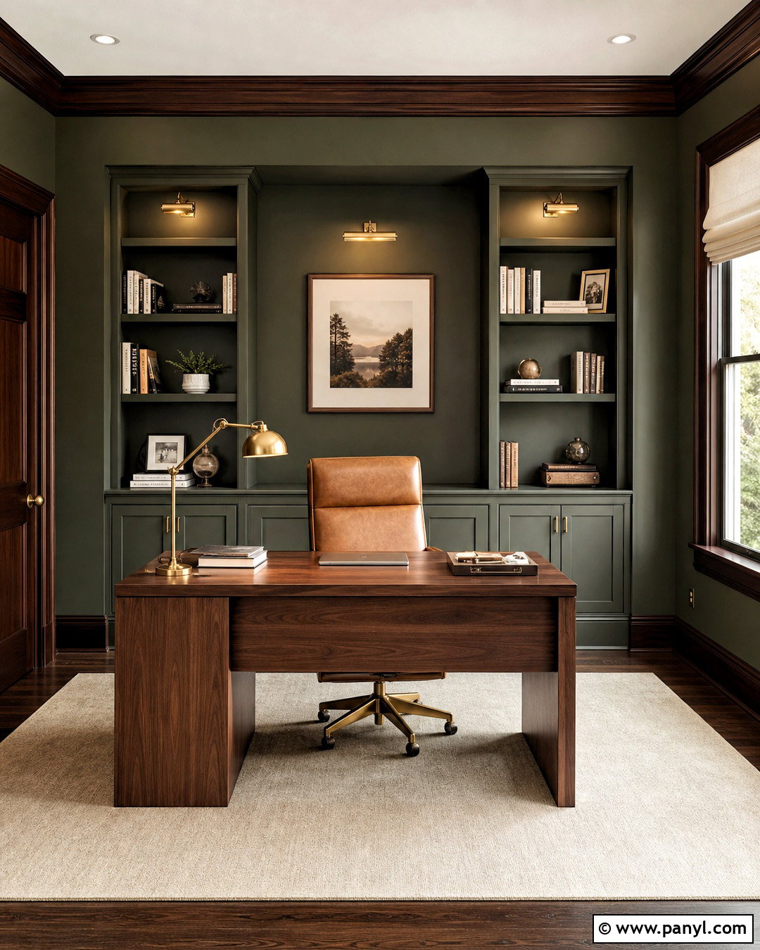 Black Walnut Trim Home Office - 20 stained trim interior ideas