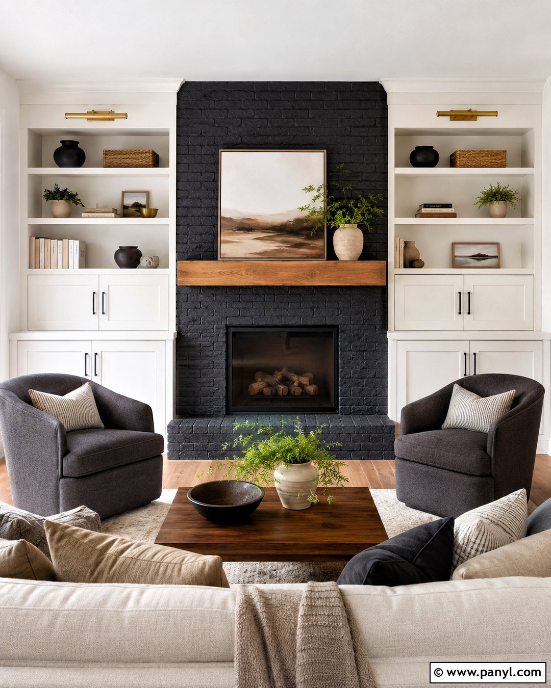 20 Black Wash Brick Fireplace Ideas for a Cozy Modern Look