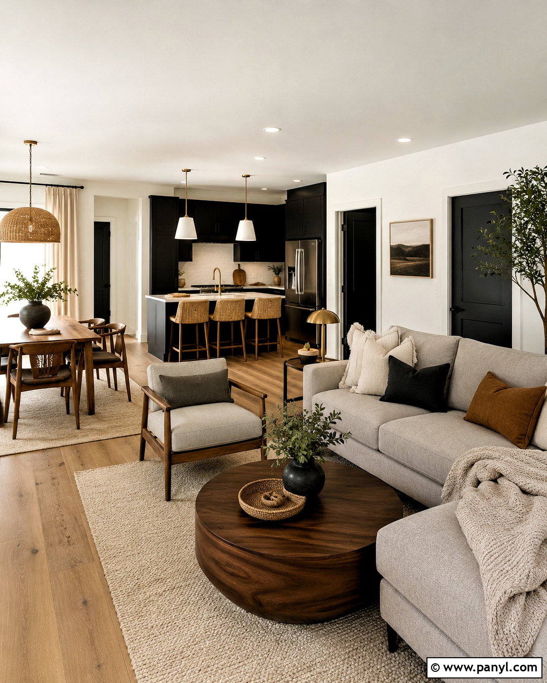 Black White And Wood Color Scheme - 20 indoor color schemes house ideas