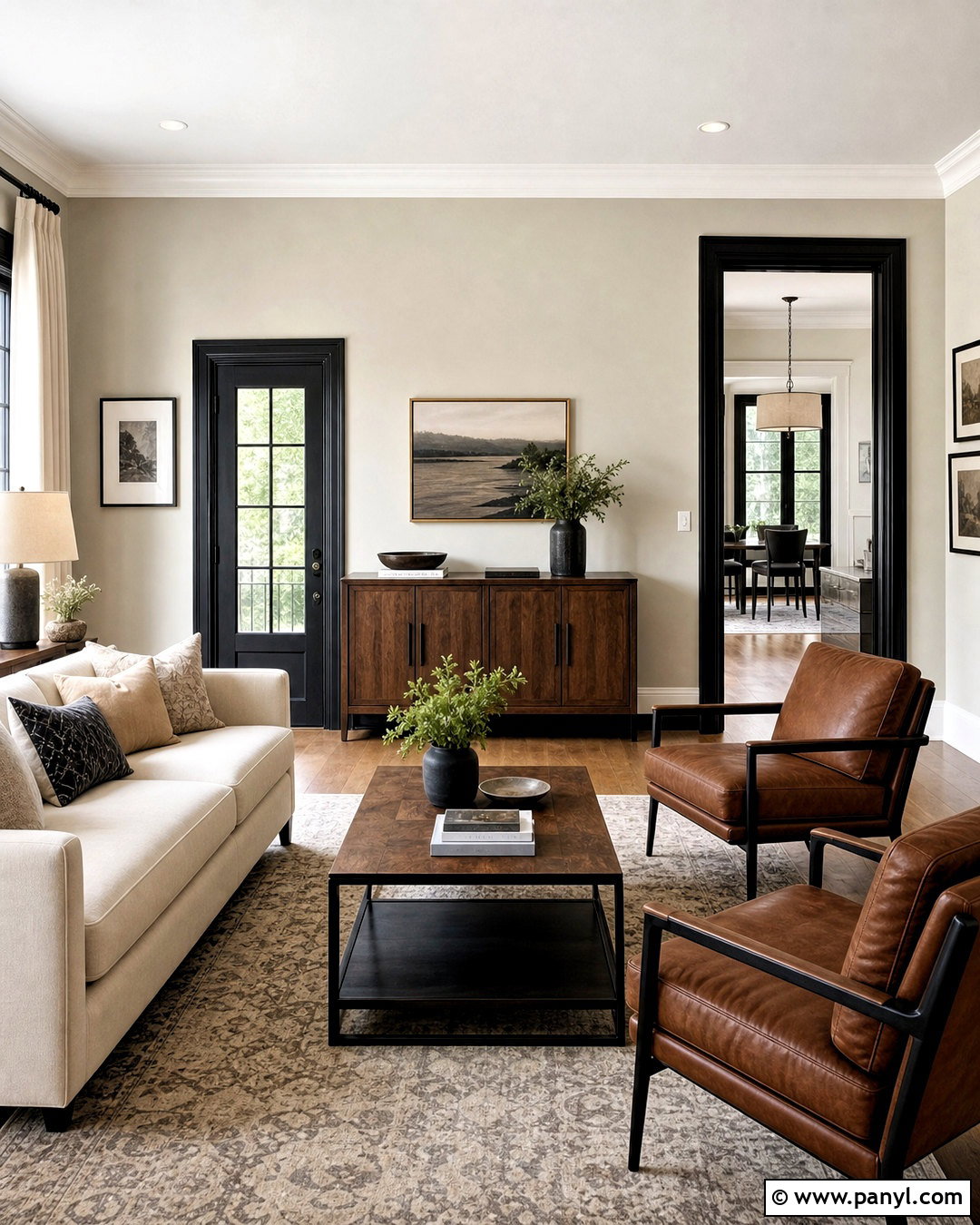 Black Window And Door Trim Living Room - 20 black trim interior living rooms
