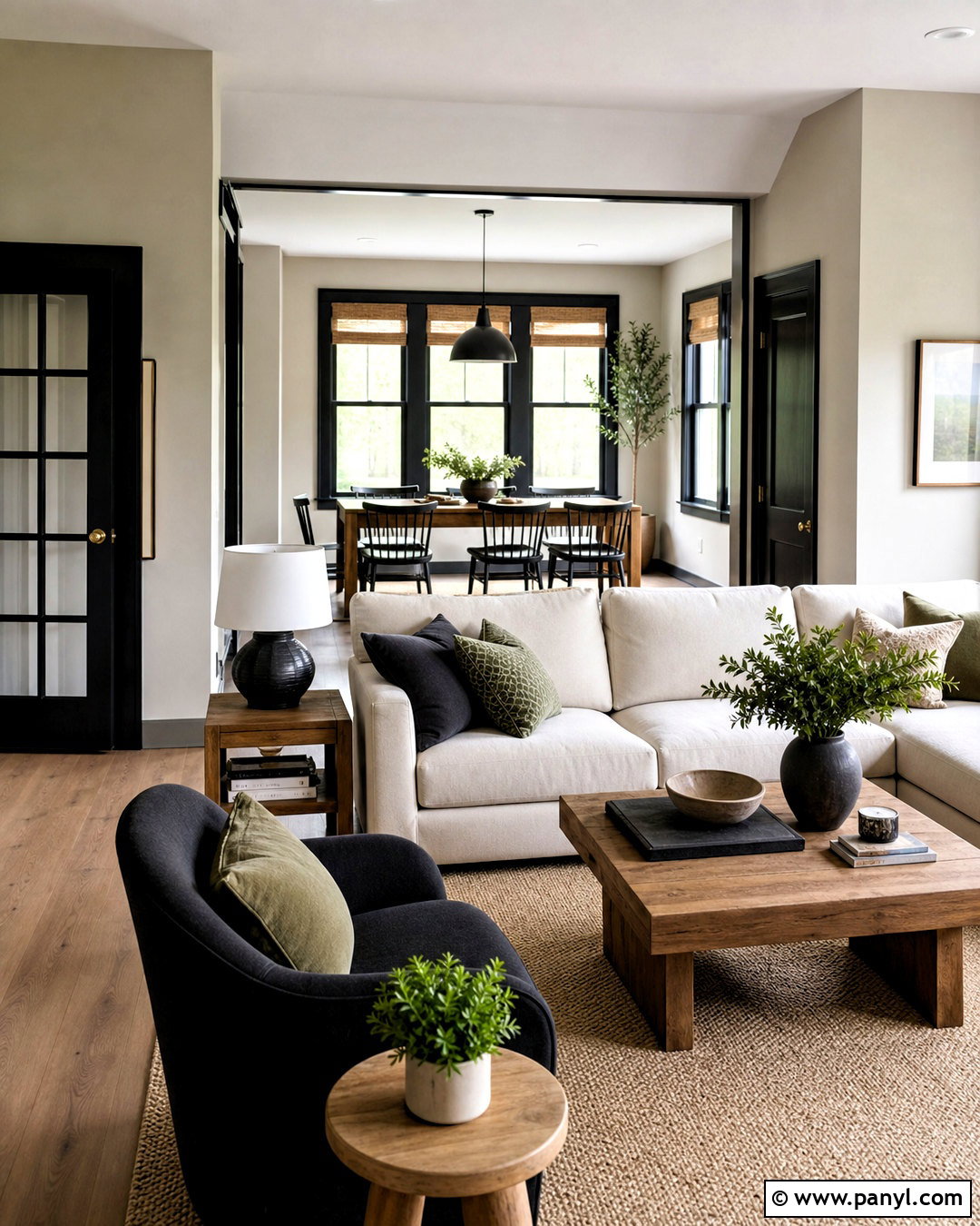Black Window Trim With Neutral Walls - 20 contrasting trim interior ideas