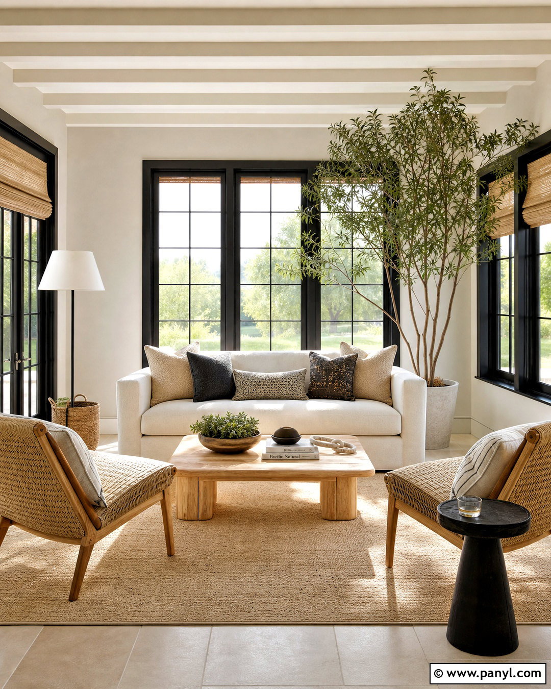 Black Window Trim With Soft Gray Walls - 20 painted trim darker than walls