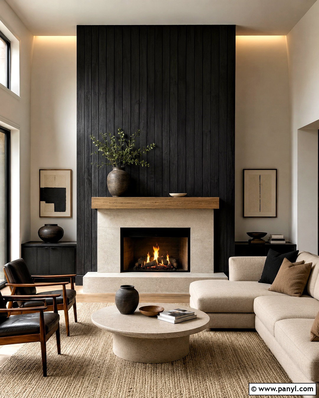 Black Wood And Stone Fireplace Wall - 20 black wood accent wall ideas