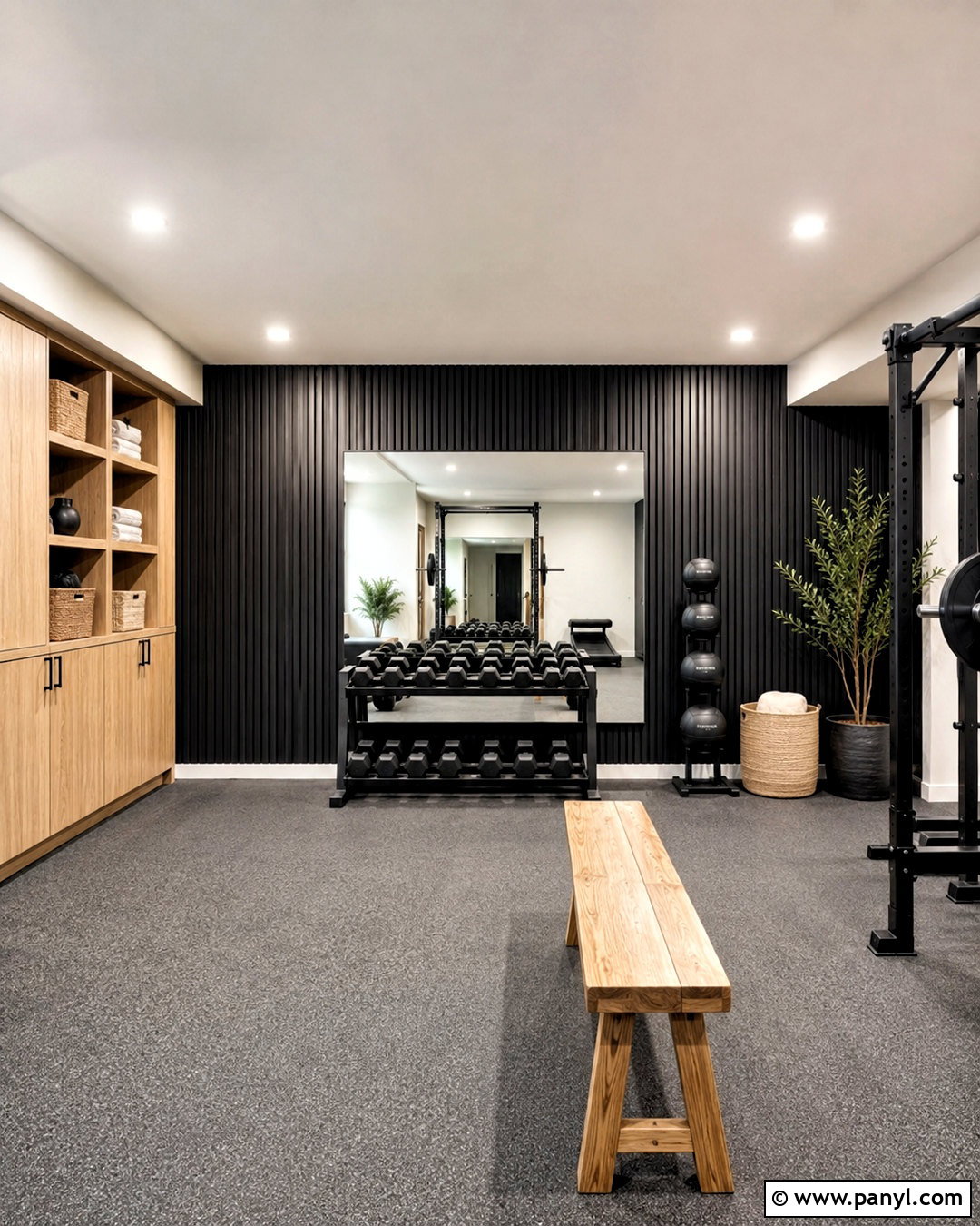 Black Wood Home Gym Wall - 20 black wood wall ideas