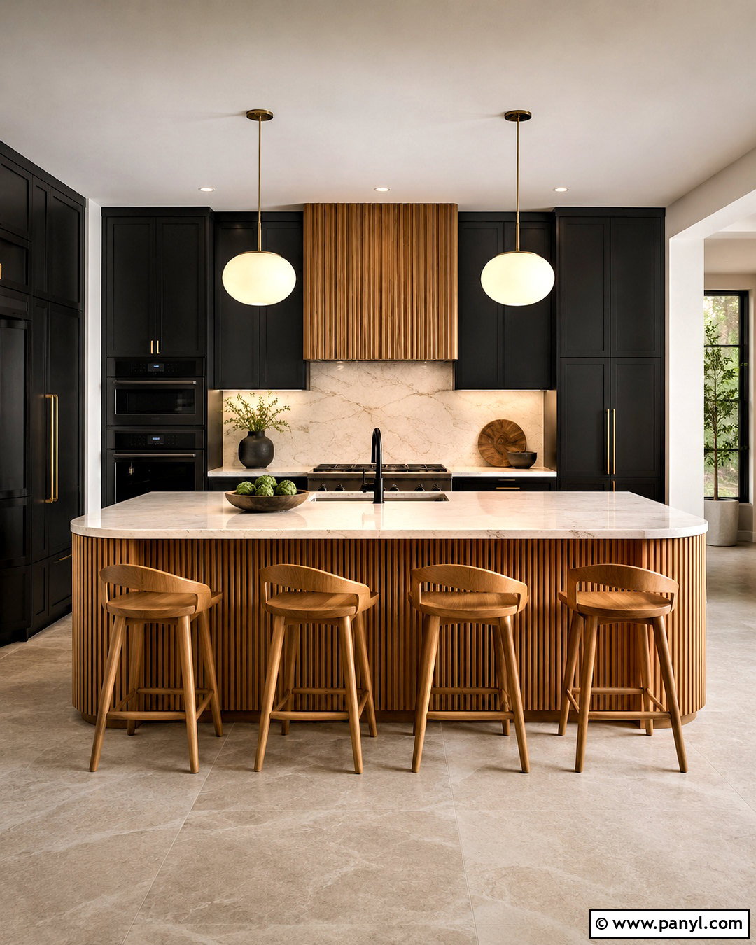 Black Wood Kitchen With Fluted Cabinets - 20 black wood kitchen ideas