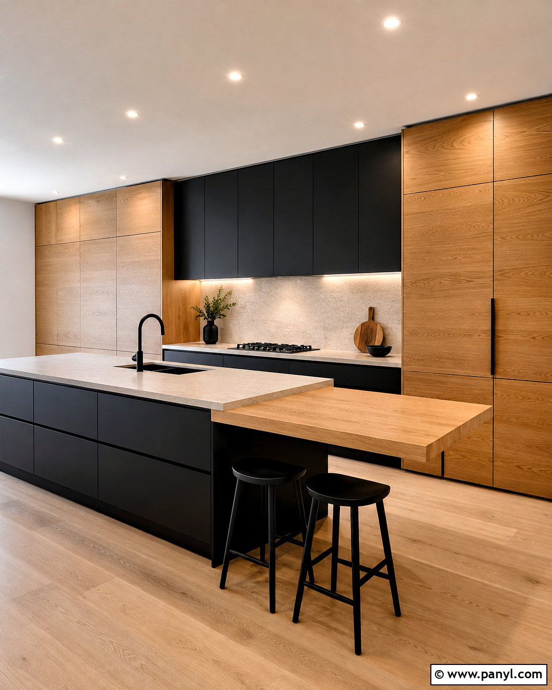 Black Wood Kitchen With Hidden Appliances - 20 black wood kitchen ideas