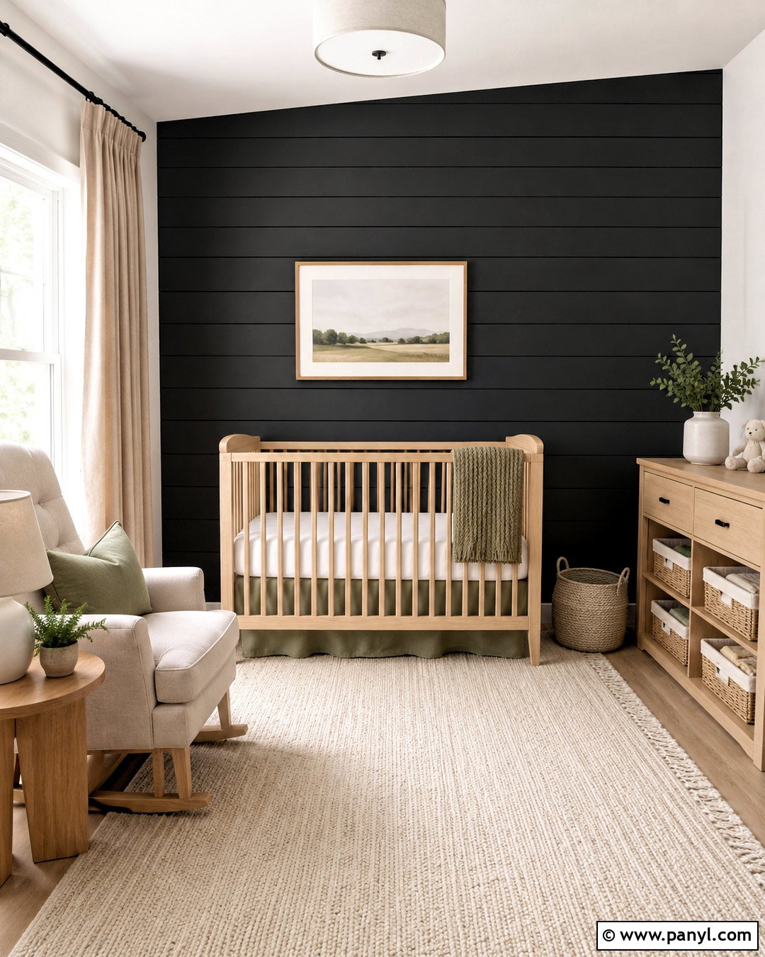 Black Wood Nursery Wall - 20 black wood wall ideas