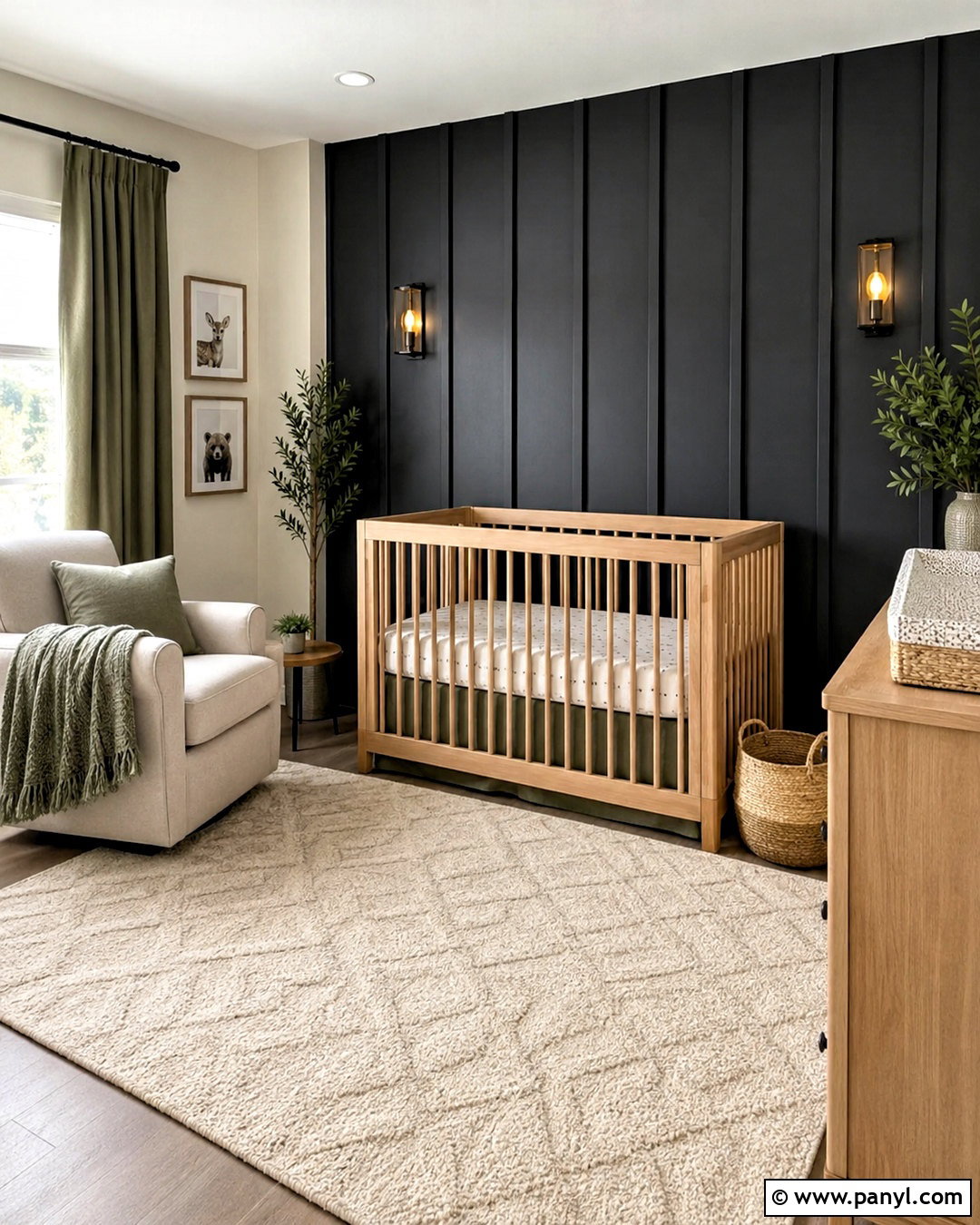 Black Wood Nursery Wall - 20 black wood accent wall ideas