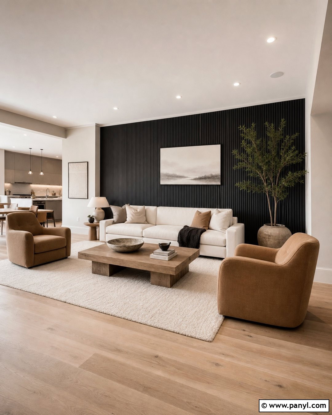 Black Wood Slat Accent Wall - 30 dark accent walls