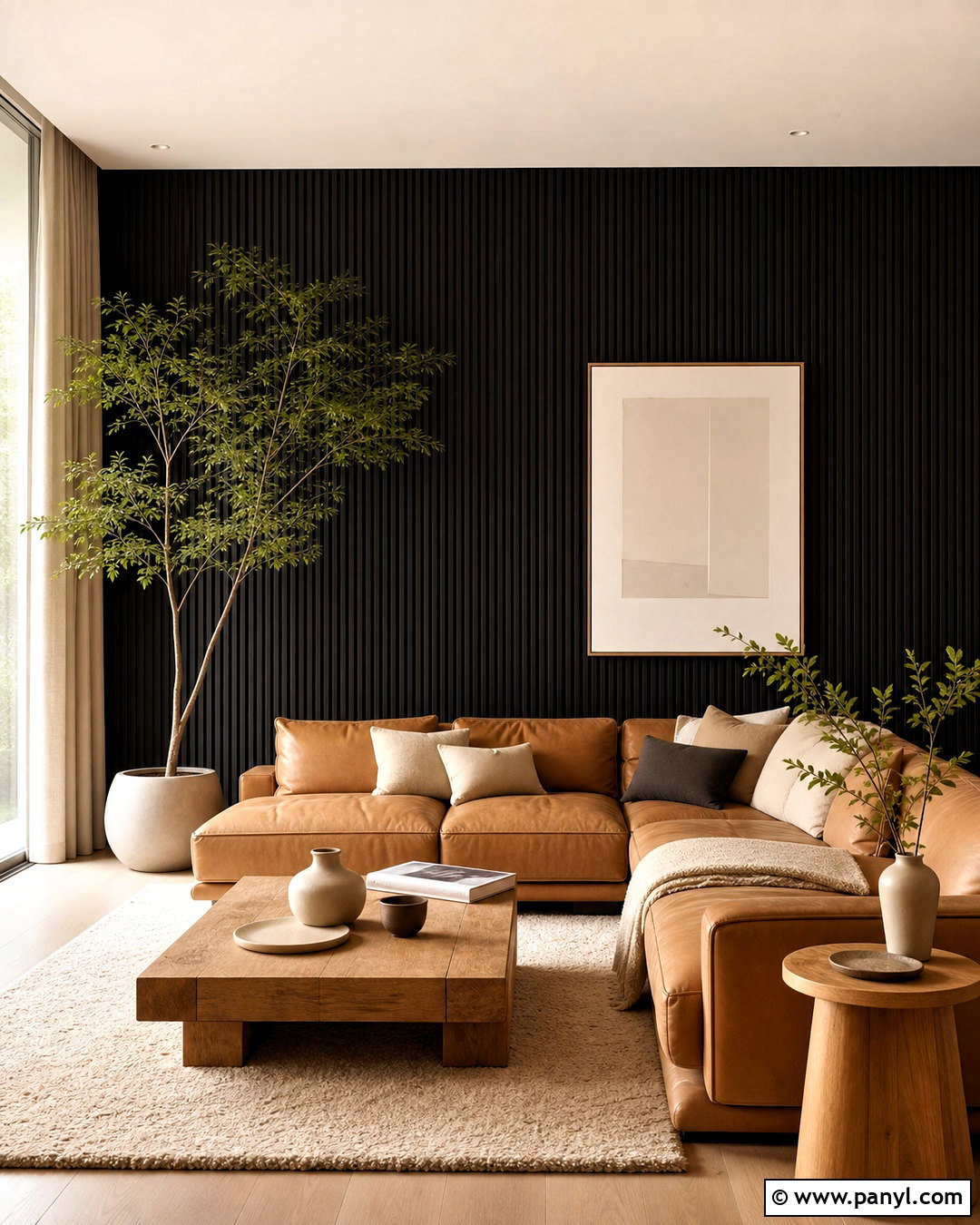 Black Wood Slat Wall - 20 black wall background ideas