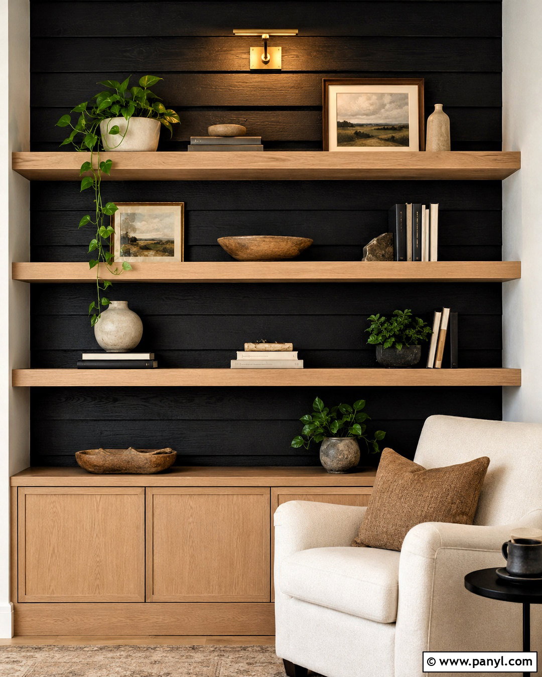 Black Wood Wall With Shelves - 20 black wood wall ideas