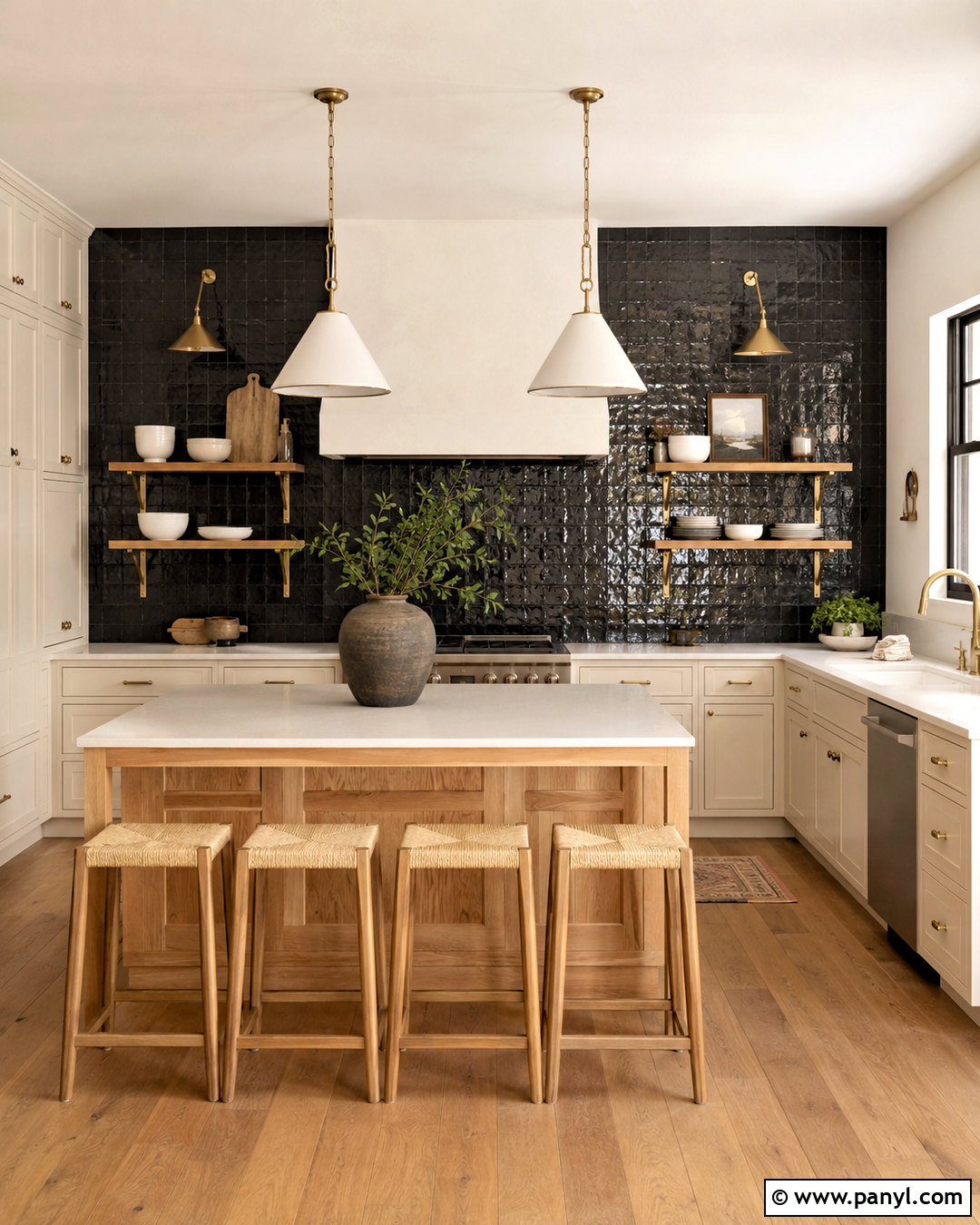 Black Zellige Kitchen Wall - 20 black textured wall ideas