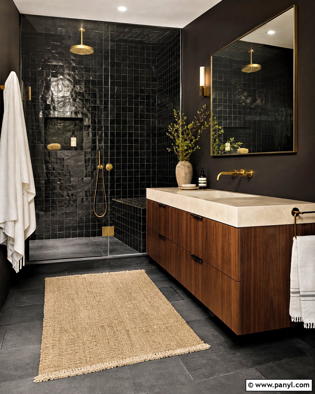 Black Zellige Tile Bathroom - 20 dark bathroom ideas modern ideas