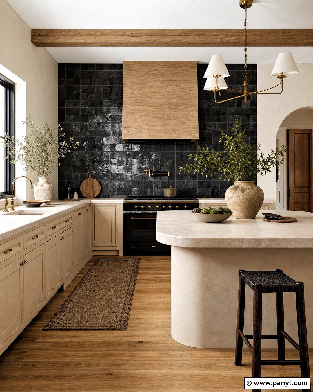Black Zellige Tile Kitchen Wall - 20 black kitchen wall ideas