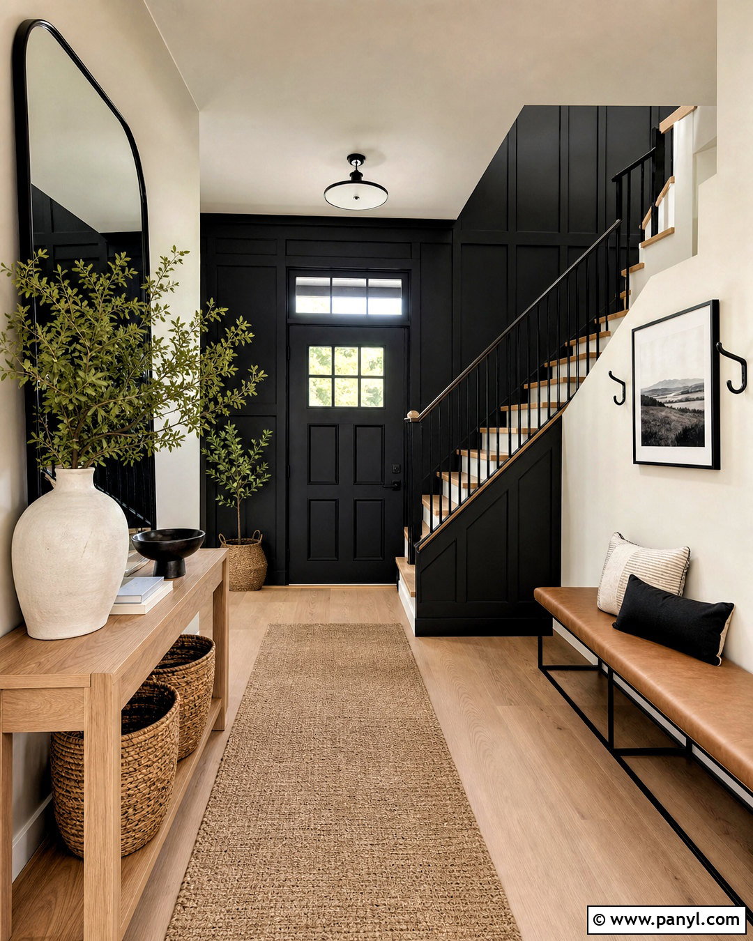Black and Warm White Walls - 20 wall color combination ideas