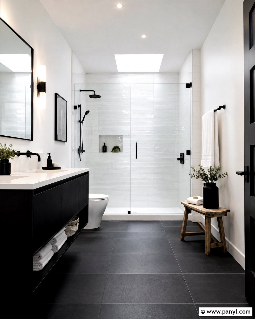 Black and White Bathroom - 20 modern black bathroom ideas