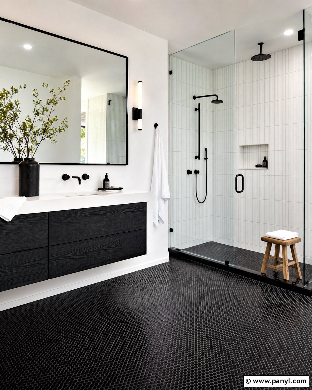 Black and White Bathroom - 20 black and white home decor ideas