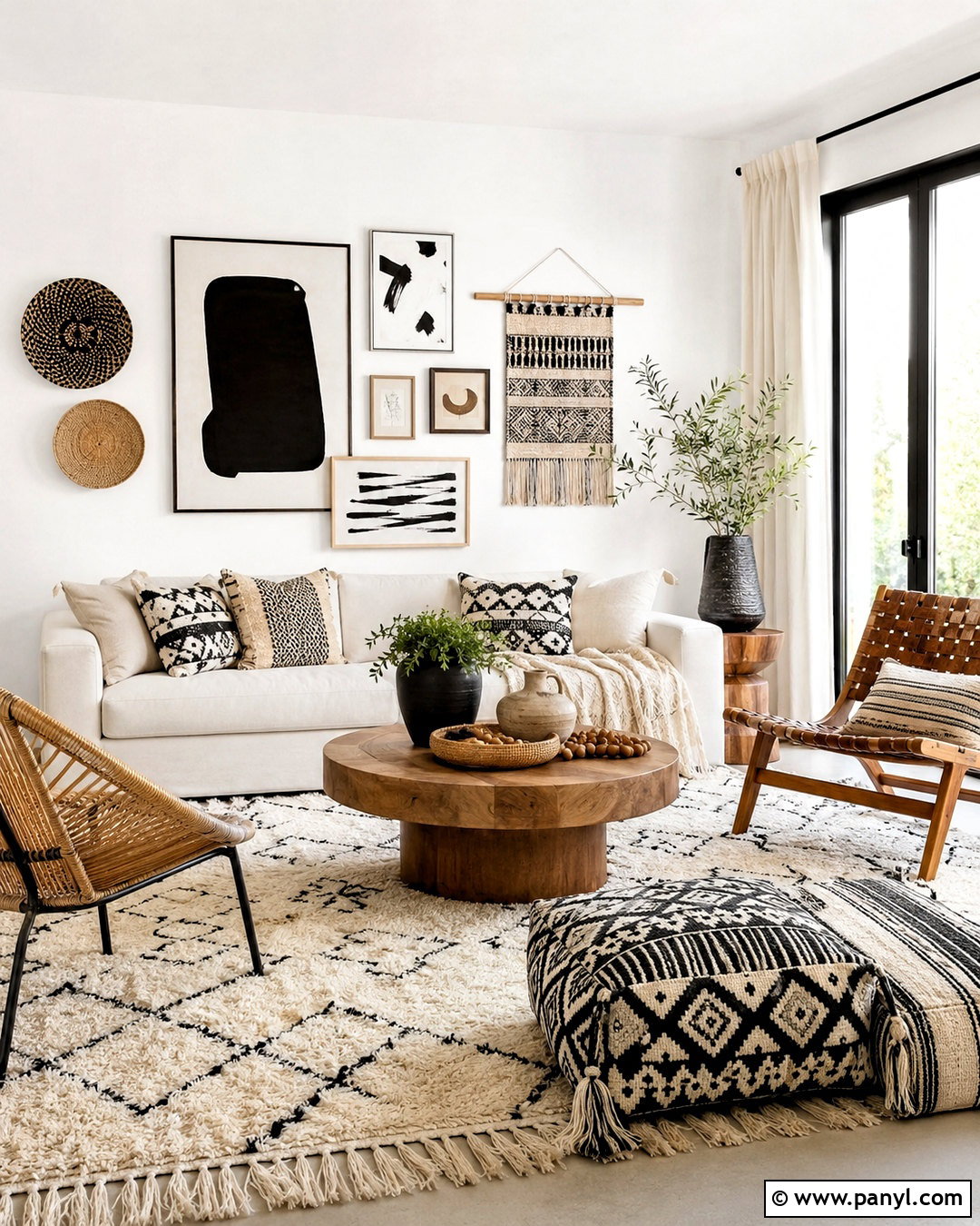 Black and White Boho Decor - 20 black and white home decor ideas
