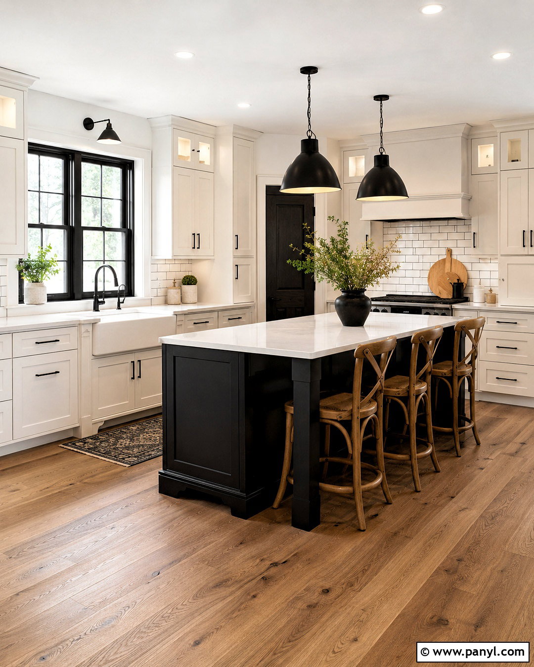 Black and White Farmhouse Kitchen - 20 black and white home decor ideas