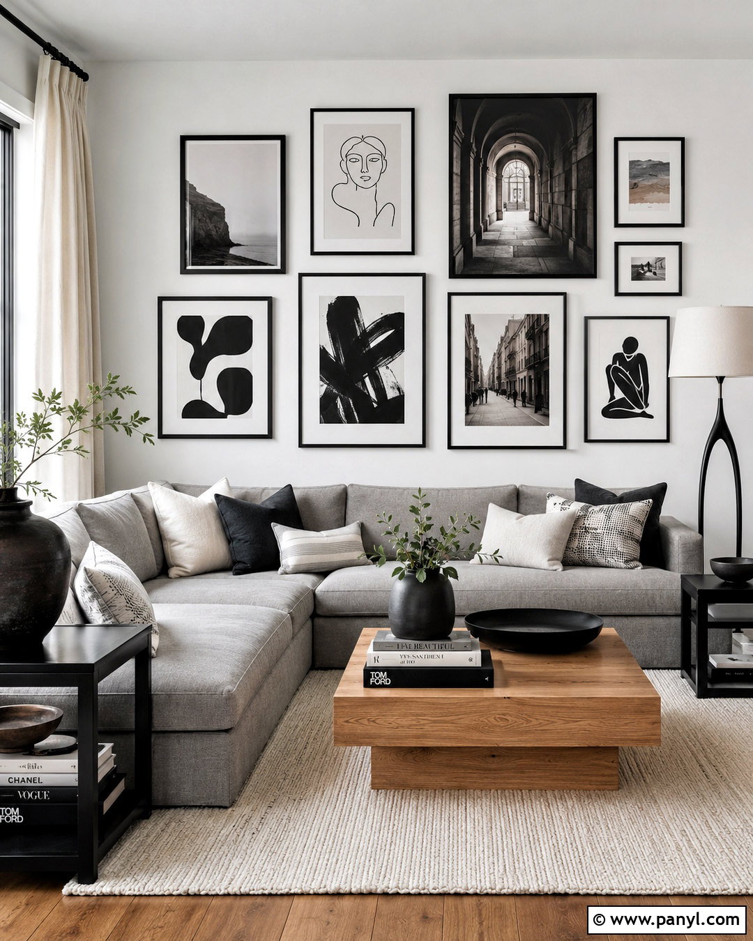 Black and White Gallery Wall Background - 20 black and white background design ideas