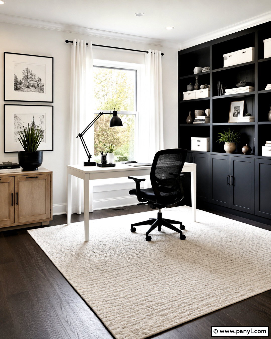 Black and White Home Office - 20 black and white home decor ideas