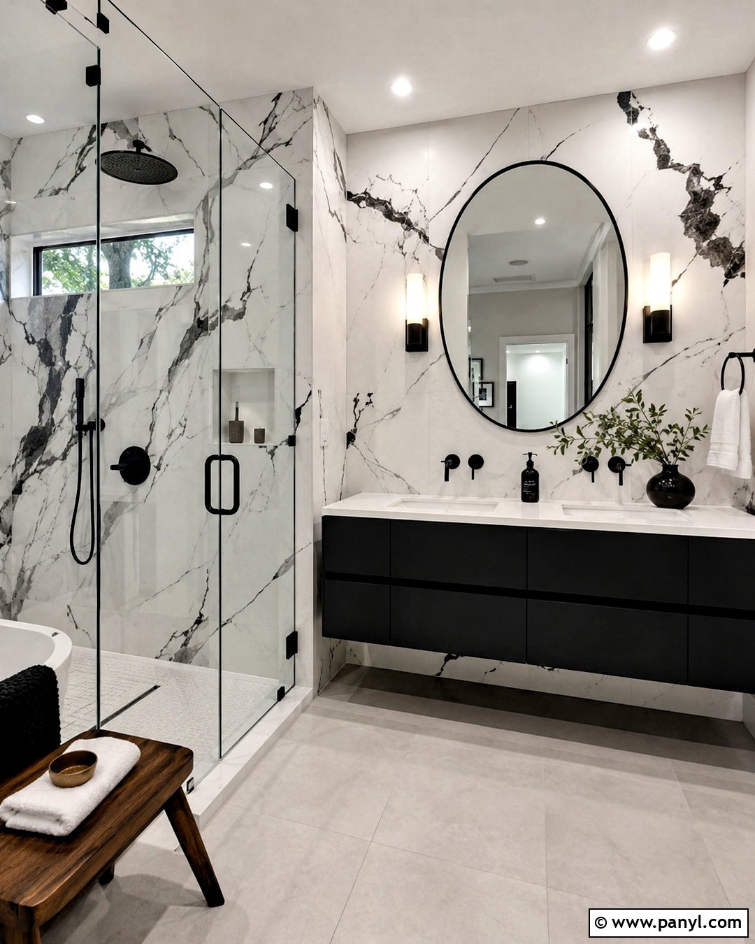 Black and White Marble Bathroom Background - 20 black and white background design ideas