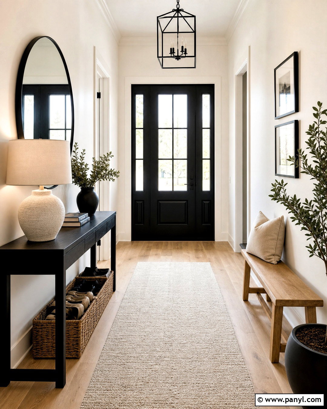 Black and White Neutral Entryway - 20 neutral interior design ideas