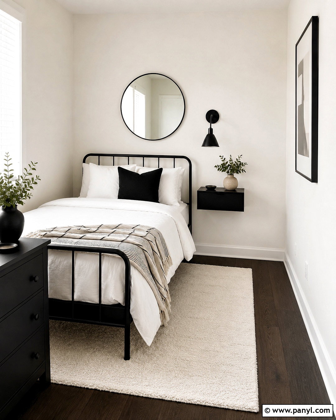 Black and White Small Bedroom - 20 black and white home decor ideas