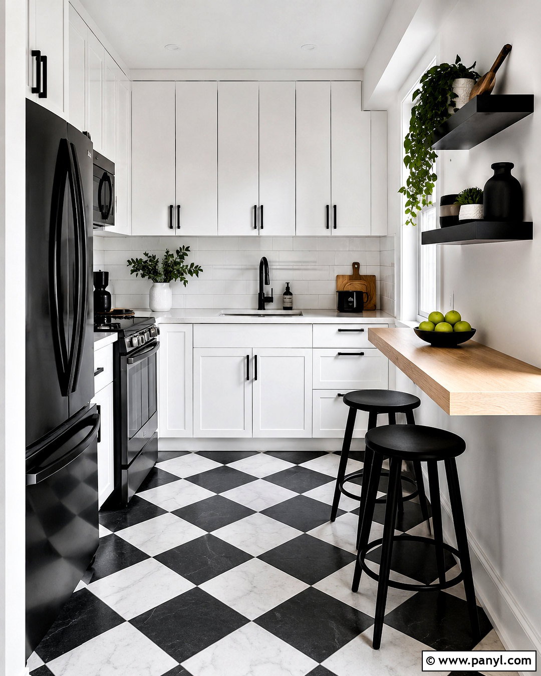 Black and White Small Kitchen - 20 black and white home decor ideas