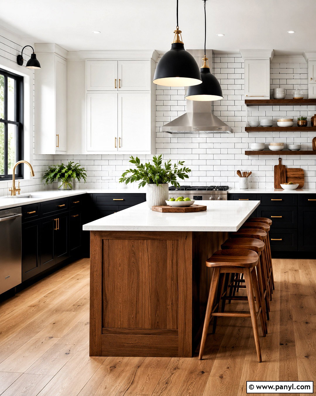 Black and White Subway Tile Kitchen Background - 20 black and white background design ideas