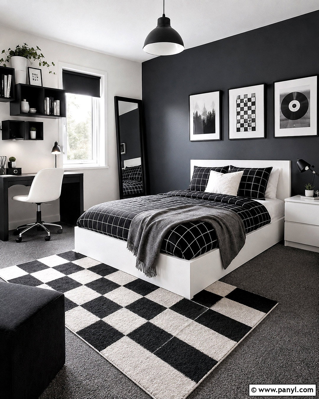 Black and White Teen Bedroom - 20 black and white home decor ideas
