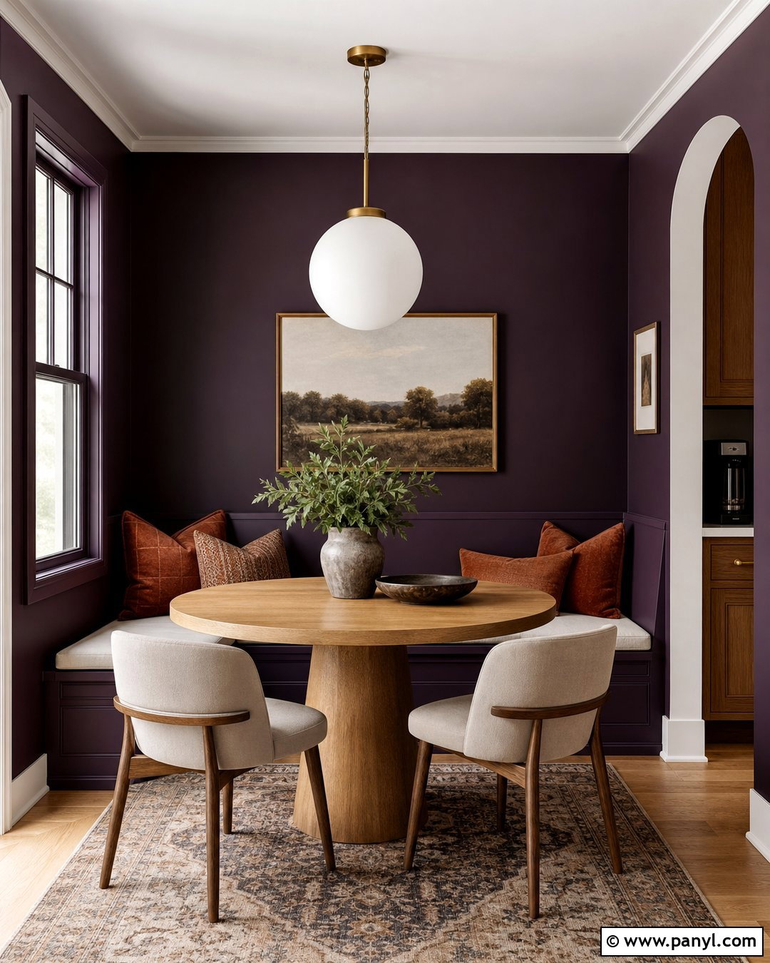 Blackberry Purple Kitchen Nook - 20 Modern Purple Wall Color Ideas