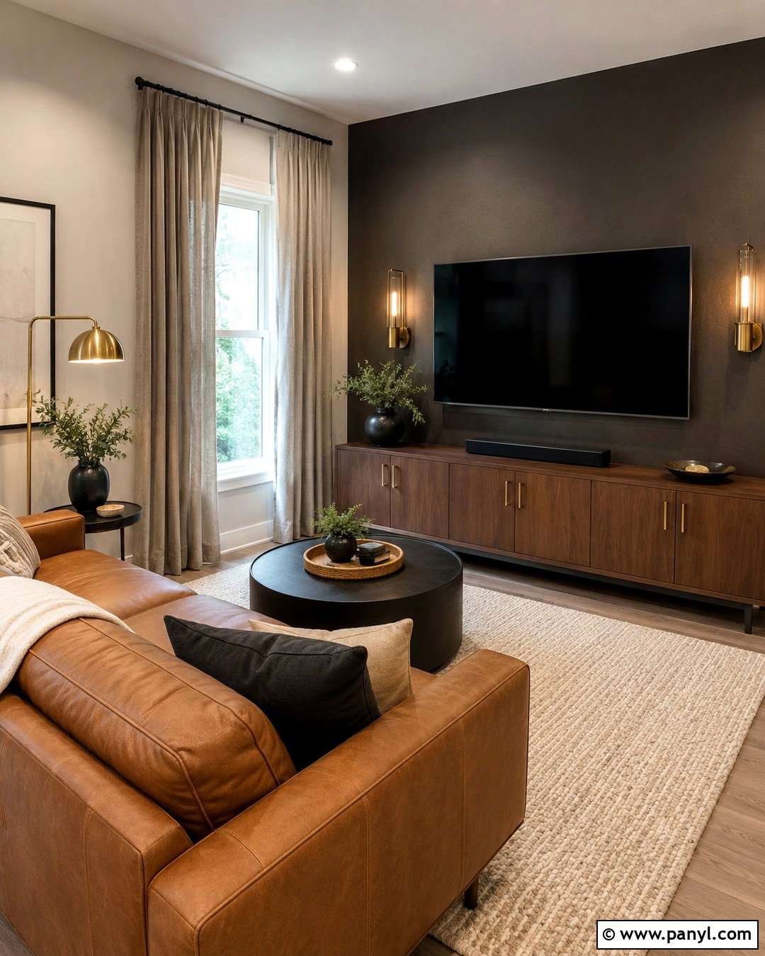 Blackened Bronze Accent Wall - 20 Neutral Accent Wall Color Ideas