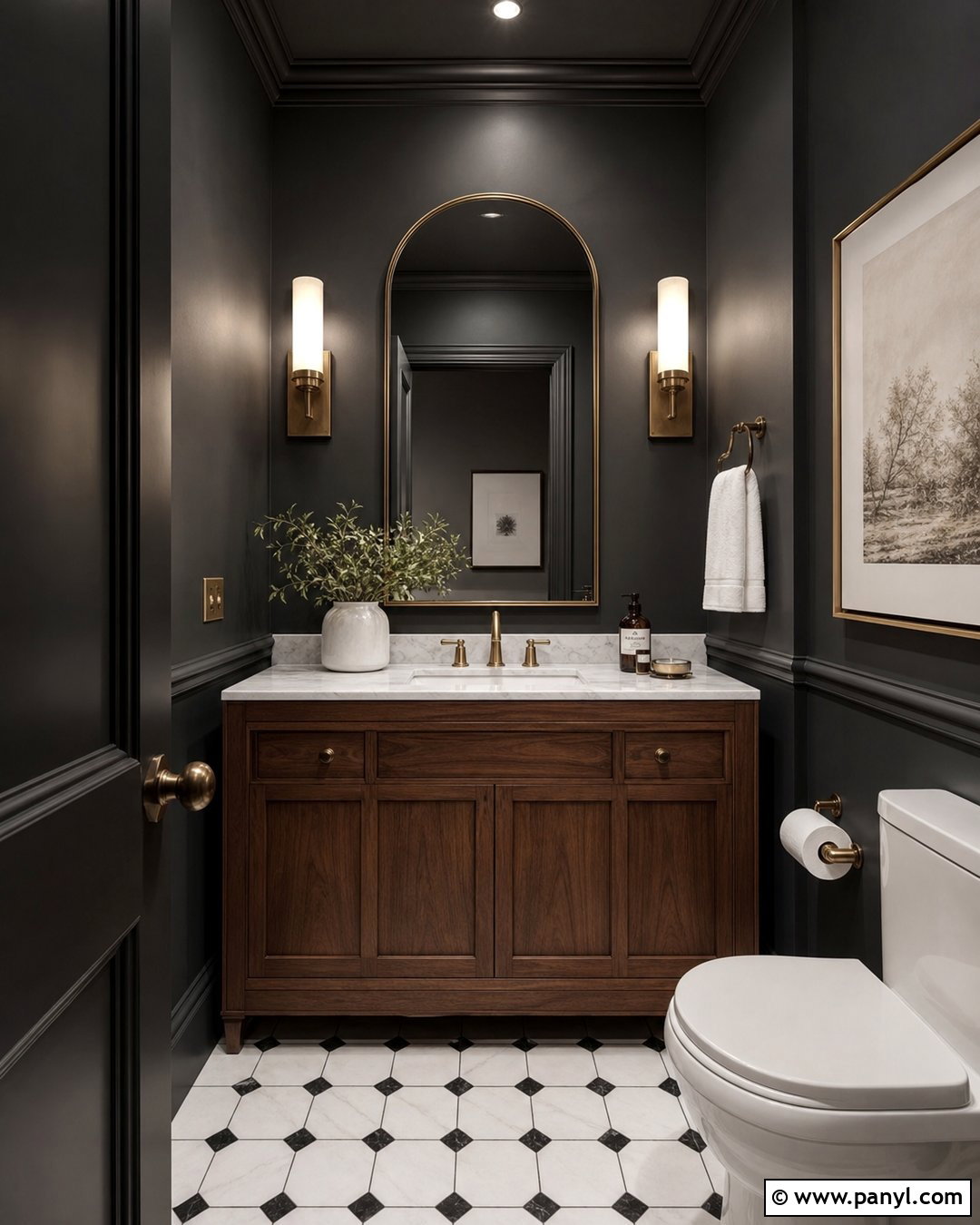 Blackened Gray Powder Room - 20 Shades Of Gray For Walls