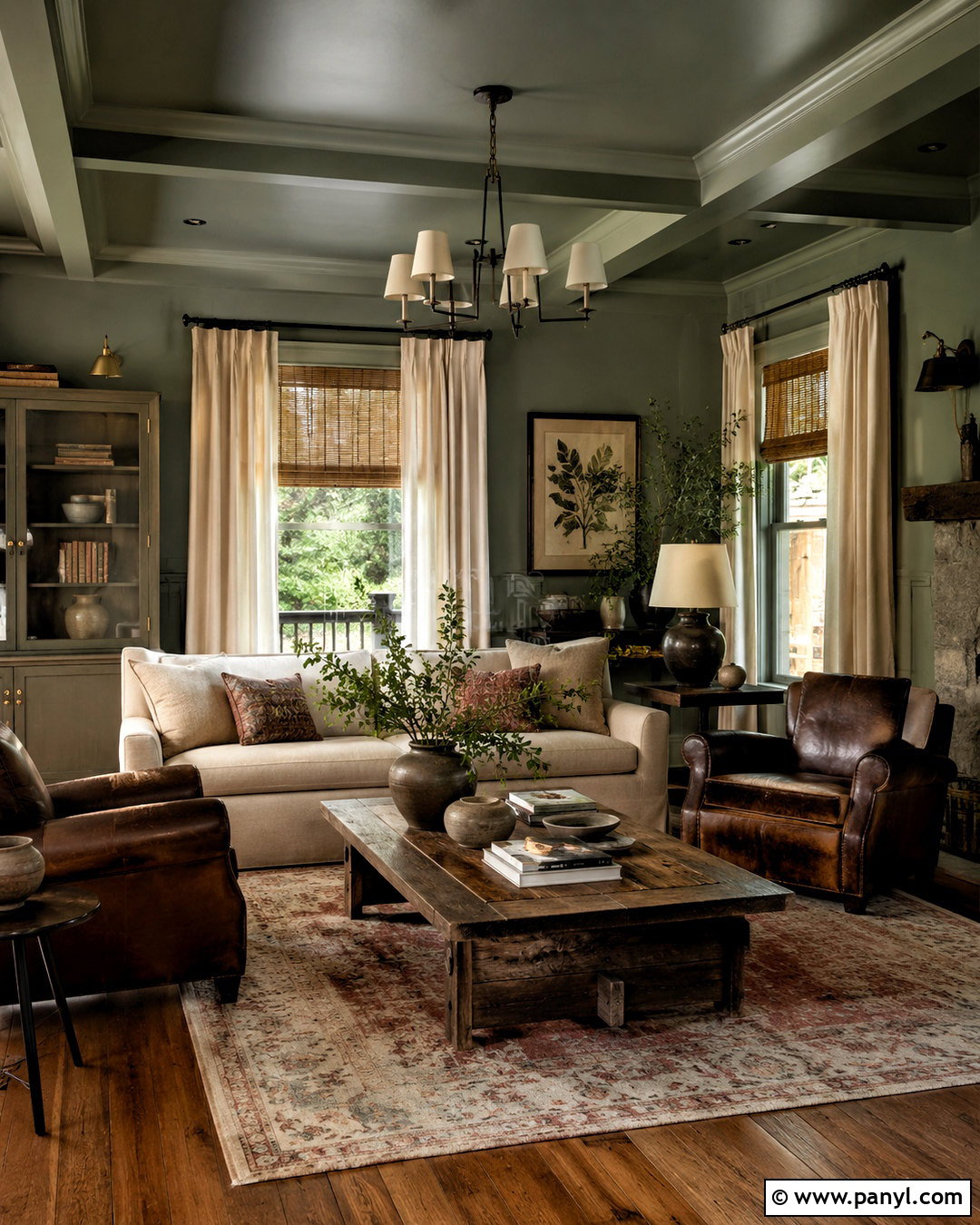 Blackened Sage Living Room - 20 moody living room paint colors